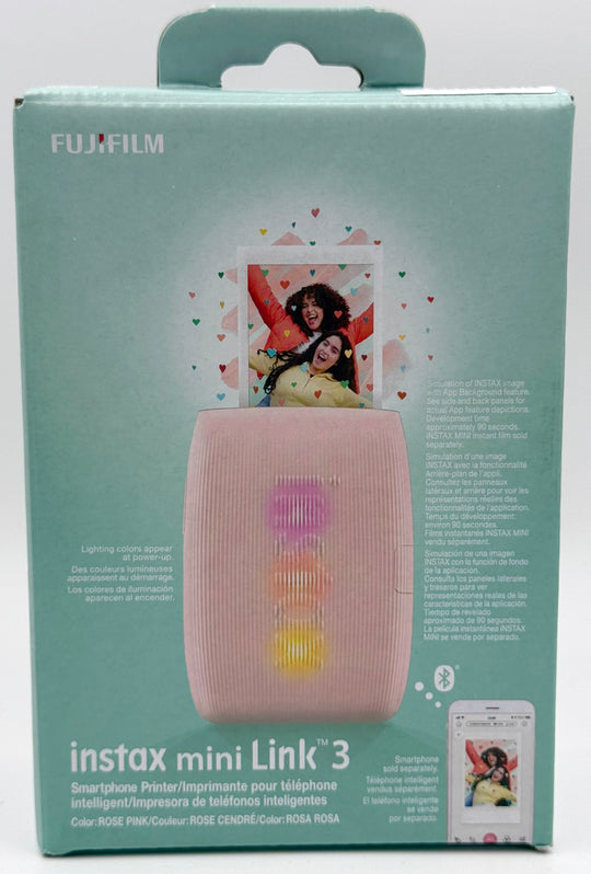 Fujifilm Instax Mini Link 3 Smartphone Printer, Rose Pink